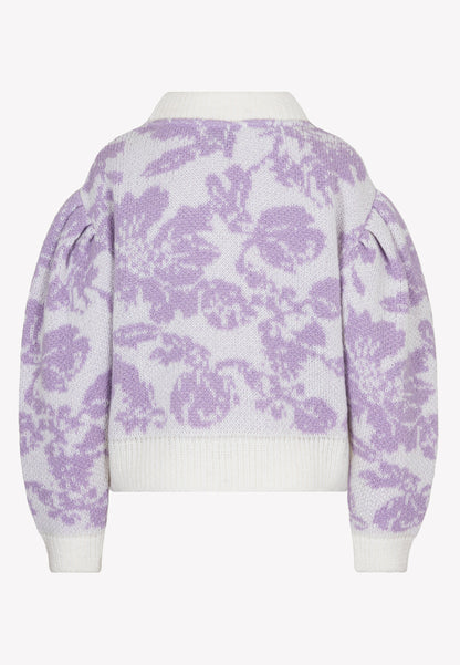 FIOMME sweater with a floral print, purple