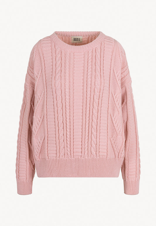 MUENTE sweater with a plait weave, pink