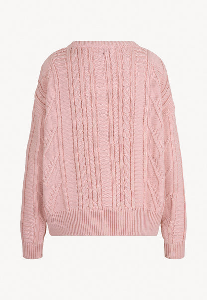 MUENTE sweater with a plait weave, pink