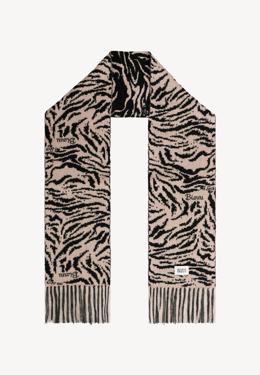 TAORMINA scarf with an animal print, beige