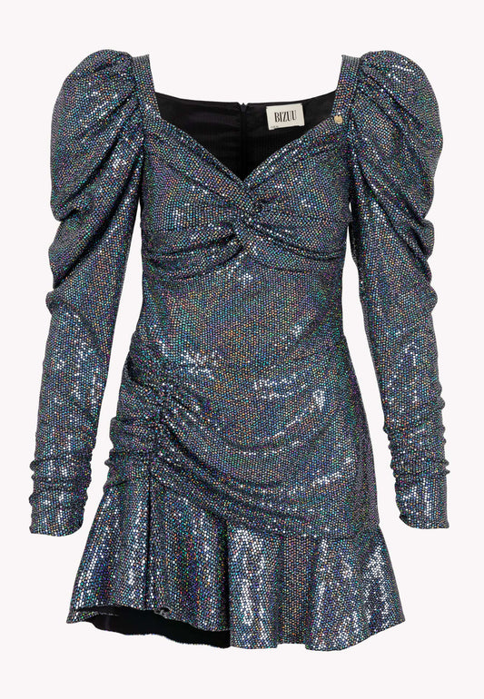Mini dress with a striking shine DITJA in silver