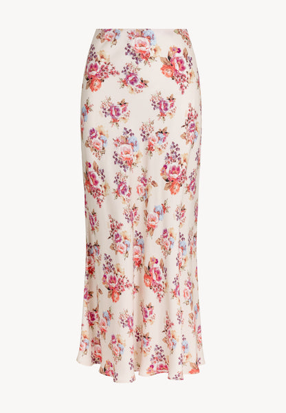 Maxi skirt in viscose with a floral print DERIVE cream