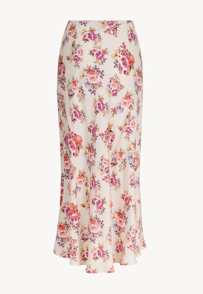 Maxi skirt in viscose with a floral print DERIVE cream