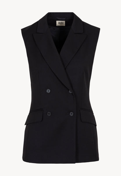 Double-breasted women's vest with a notched collar DURRES black