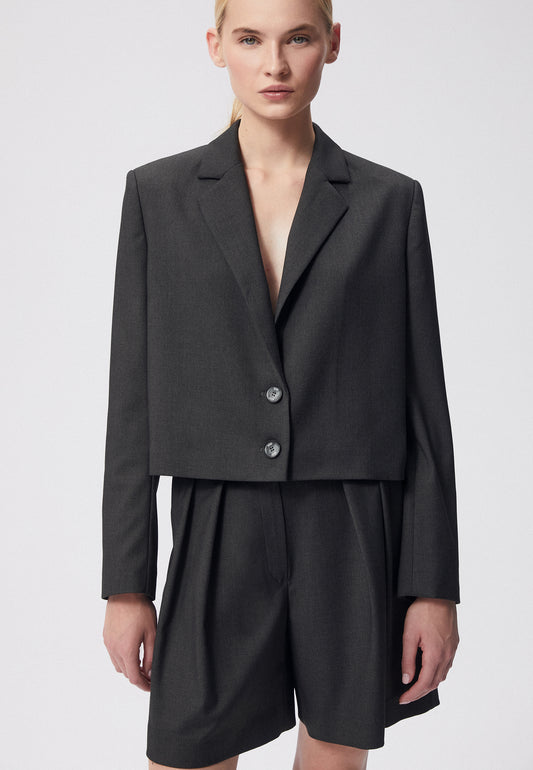 Short single-breasted jacket with a notched lapel MUNA grey