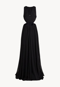 Maxi dress with a V-neckline and side cutouts VENEZIA black