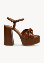 Load image into Gallery viewer, Sandals on a heel and platform RUSTY brown

