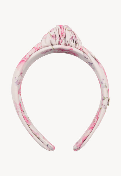 Hairband with original floral print and a bar EVANA cream