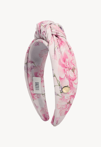 Hairband with original floral print and a bar EVANA cream