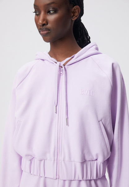 Zip-up hoodie with adjustable drawstrings CIANA purple