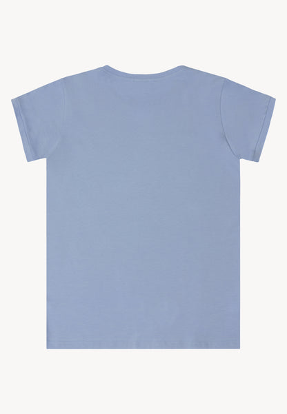 Cotton women's t-shirt with logo TOROM blue