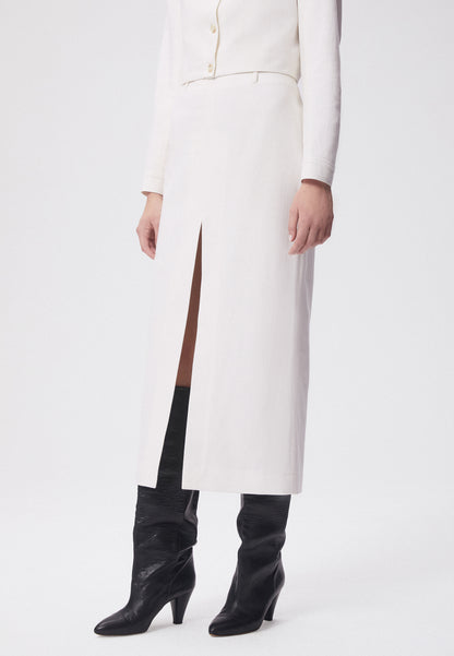 Maxi skirt with a slit at the front AKABA cream