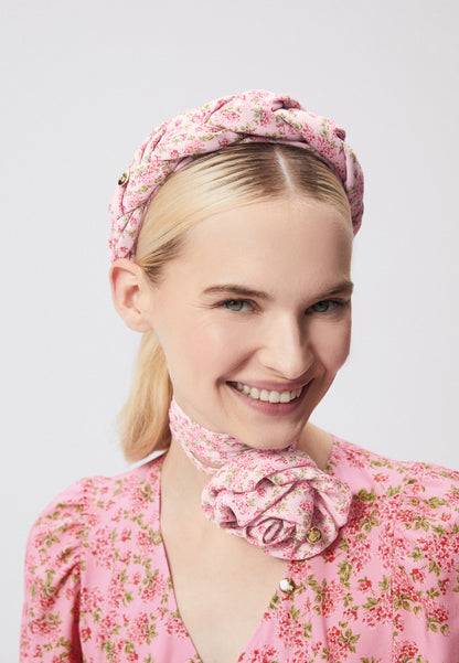 Hairband with original floral intertwine print NESSA