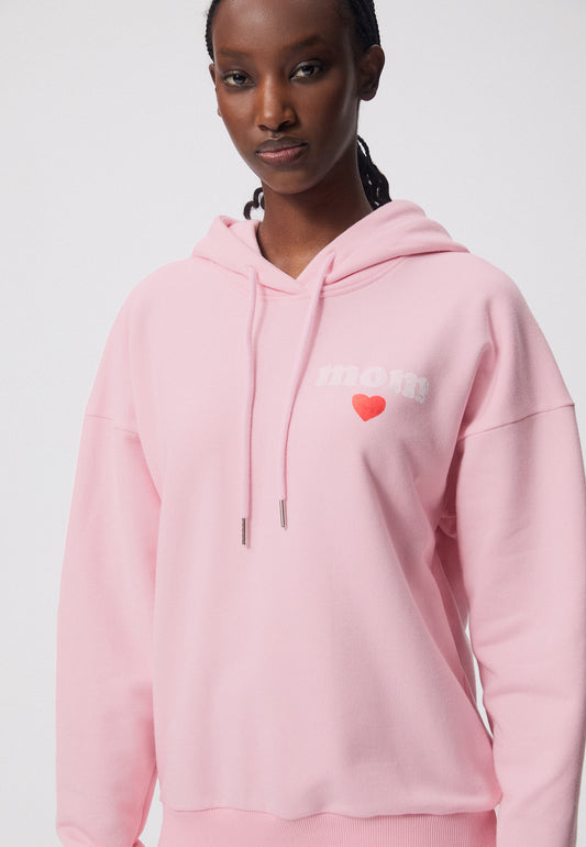 Oversized hoodie with print MOMMY pink