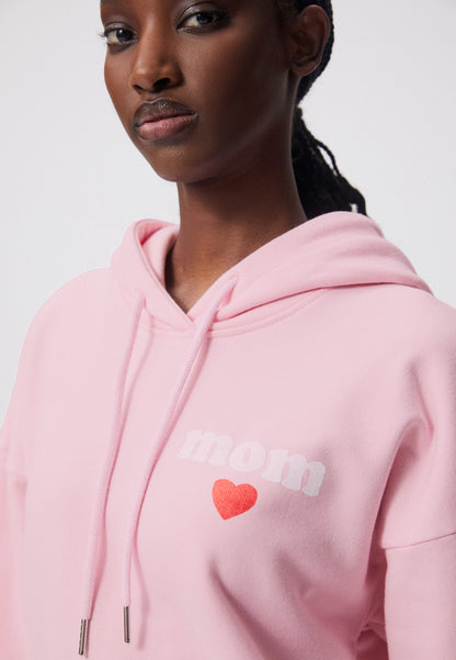 Oversized hoodie with print MOMMY pink