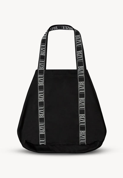 Cotton bag with logo stripes BAGO black