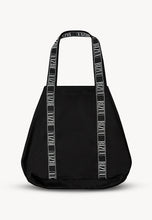 Load image into Gallery viewer, Cotton bag with logo stripes BAGO black

