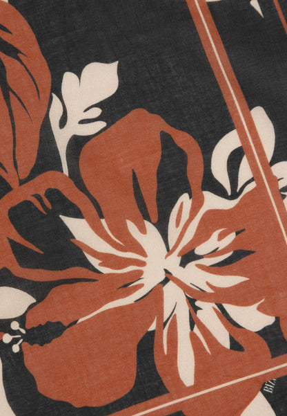 Cotton scarf in original floral print, LUHMRA in black