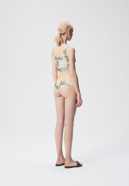 Bikini top in original floral print with a square neckline, ORINOCO in green