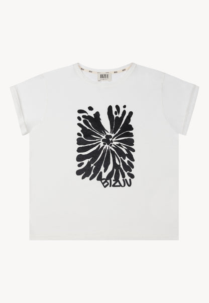 Oversized cotton T-shirt with original print, MIRADO in white