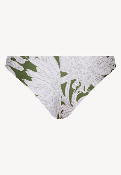 Bikini bottoms with low rise in original floral print, DIVI in green
