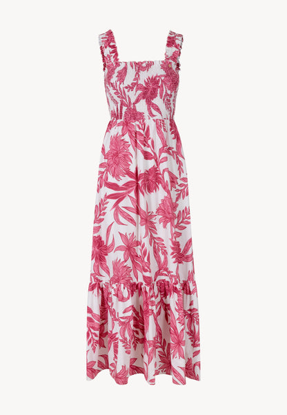 A floral maxi dress with wide straps DISA white