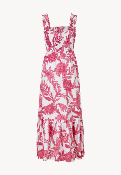 A floral maxi dress with wide straps DISA white
