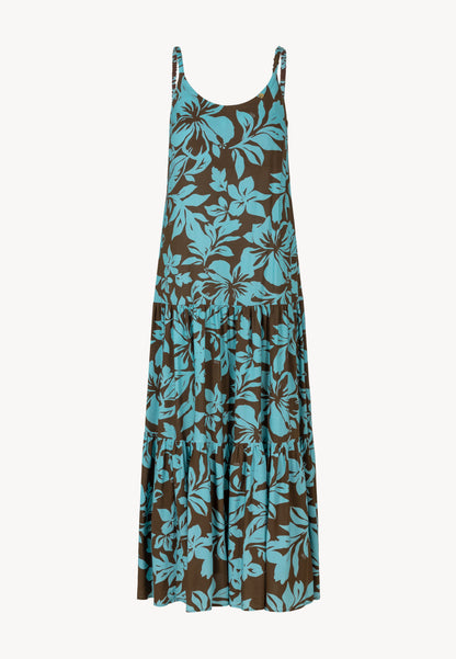 A floral maxi dress with straps KIRIBATI brown