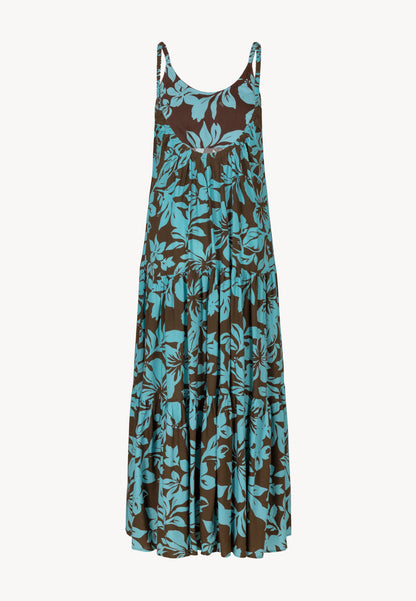 A floral maxi dress with straps KIRIBATI brown