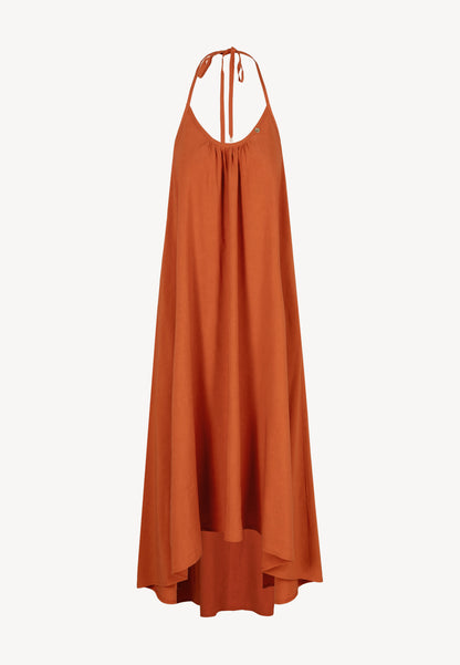 A maxi dress with an asymmetrical hem COTTIE orange