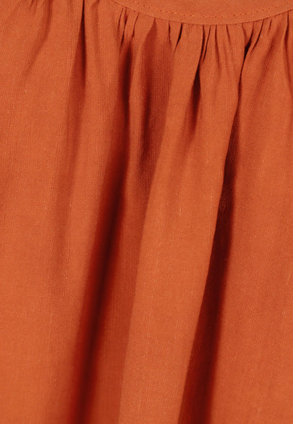A maxi dress with an asymmetrical hem COTTIE orange