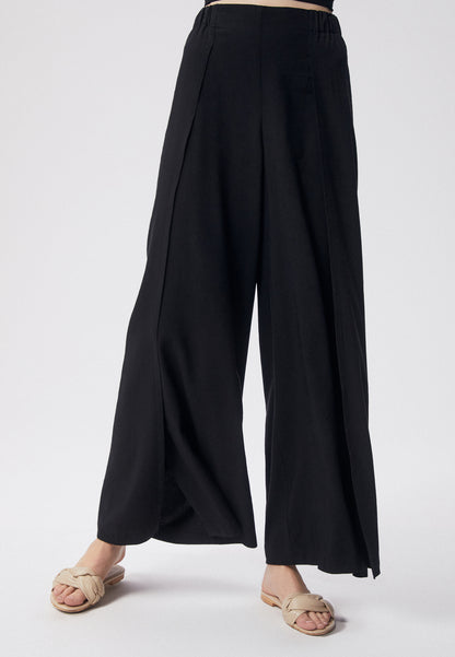 Wide-leg pants with a high waist SERAM black