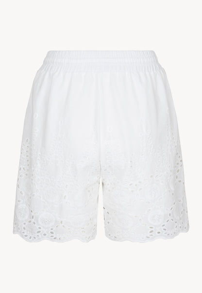 Shorts with decorative broderie anglaise TIMIKA white