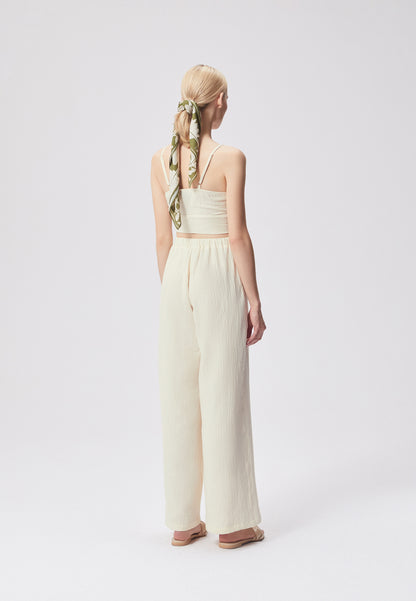 Wide-leg pants made of muslin SALI cream