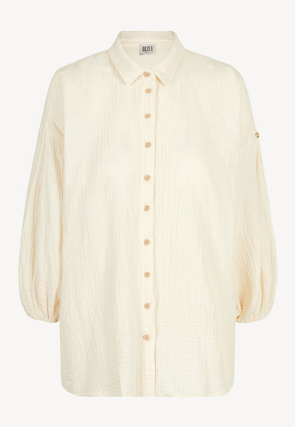 An oversized muslin shirt with a dropped shoulder line FOGO cream