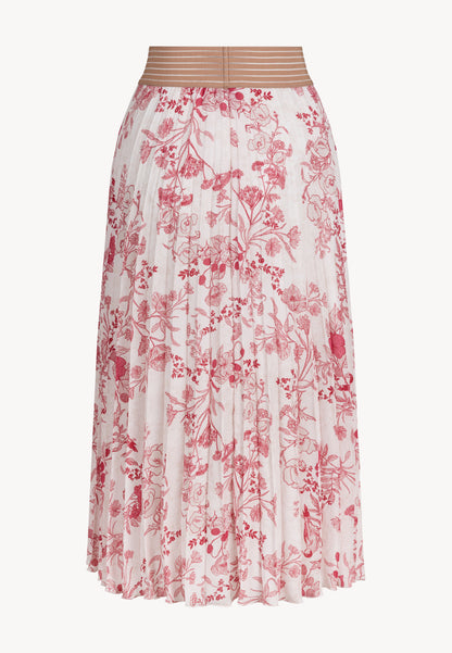 Midi pleated skirt with floral print AMINA