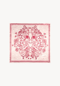 Women's silk scarf with floral print TRANNI white