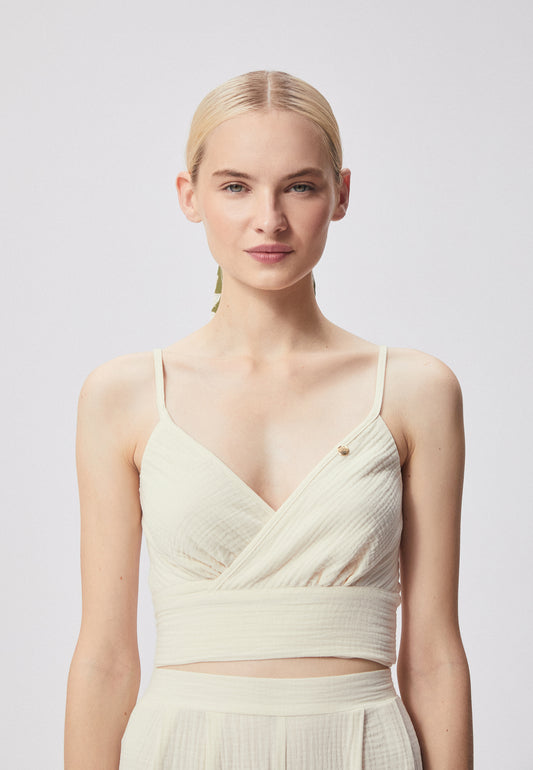 A women's muslin top with straps TARI cream