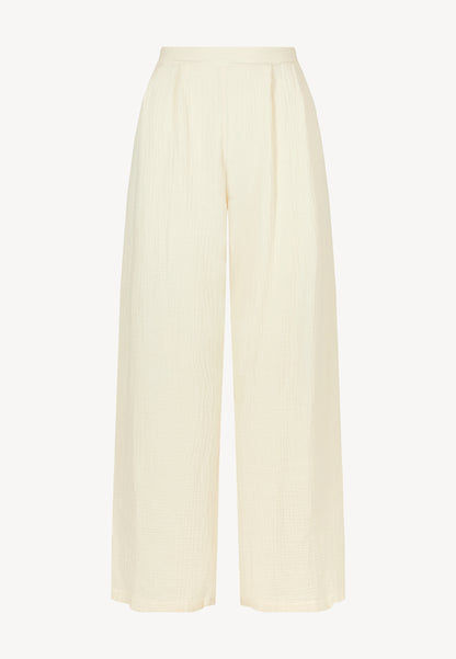 Wide-leg pants made of muslin SALI cream