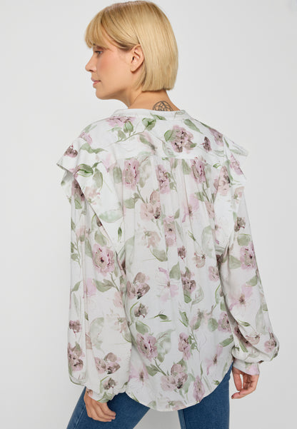 Oversized floral shirt MARBY cream