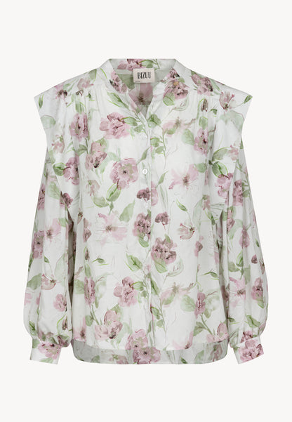 Oversized floral shirt MARBY cream