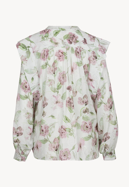 Oversized floral shirt MARBY cream