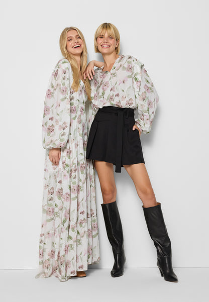 Oversized floral shirt MARBY cream