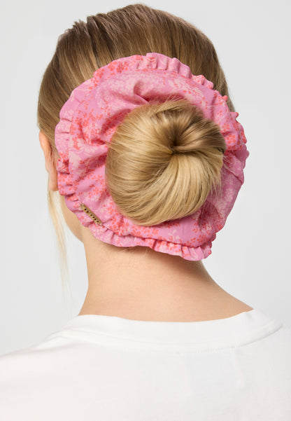 Hair band with original floral print ROSA pink