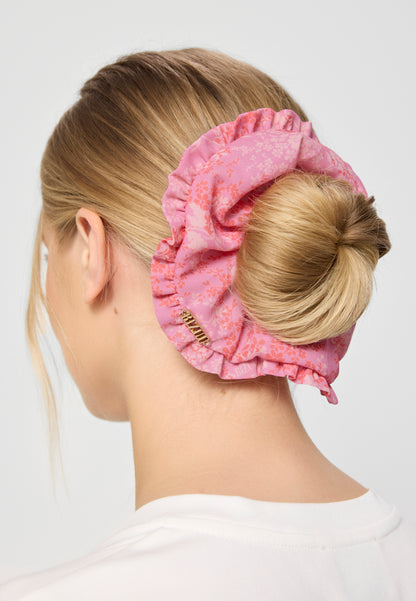 Hair band with original floral print ROSA pink