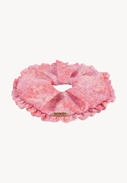 Hair band with original floral print ROSA pink