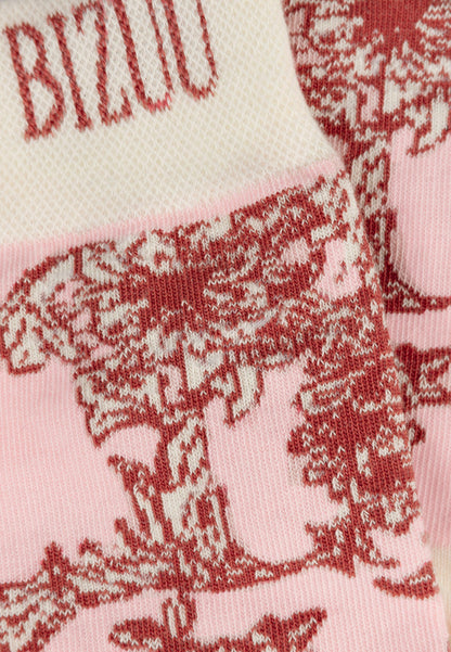 Cotton socks with floral pattern and logo on the ribbing SERAFIL multicolor