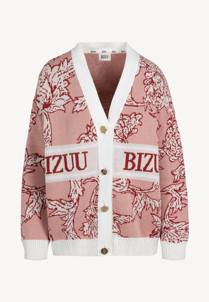 Cardigan with logo buttons FLORANA pink