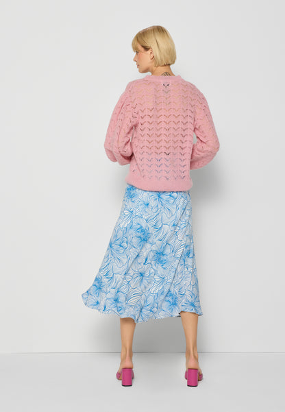 Sweater with openwork knit and ribbing HENNIX pink