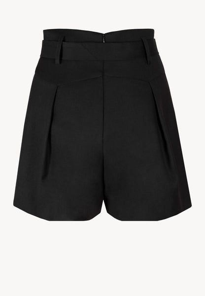 High-waisted tailored shorts with belt KANDYS black